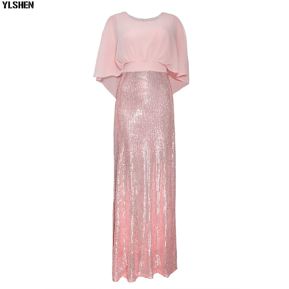 Elastic Sequins Africa Clothing African Dresses For Women Fashion Style Bat Sleeve Robe Africain Long Maxi Dress African Clothes 03