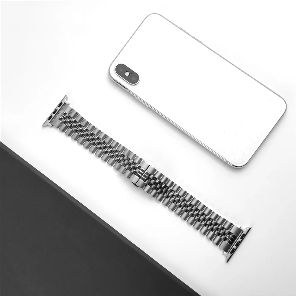 Ремешок из нержавеющей стали для Apple Watch Series 6 деловой браслет с металлическими