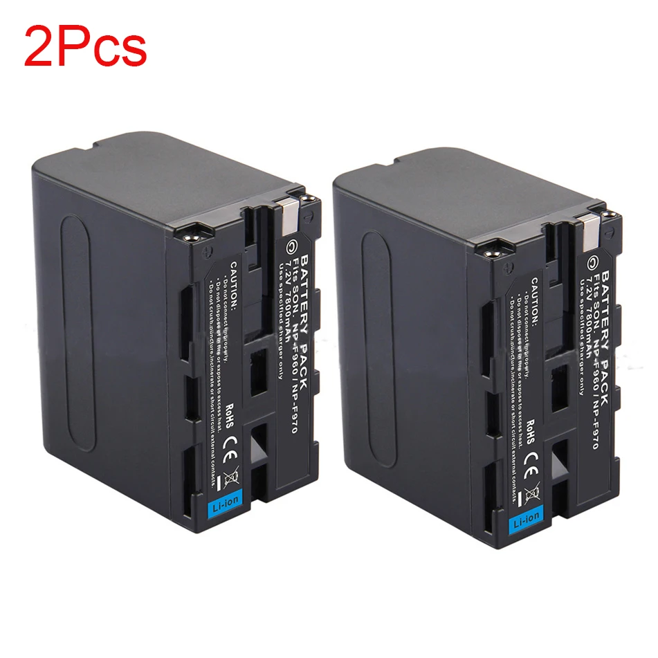 2Pcs 7800 мАч NP-F960 NP-F970 Аккумулятор для камеры NP F970 NP F960 Сменный аккумулятор для цифровой камеры для sony NPF970 NPF960 аккумулятор - Цвет: 2Pcs
