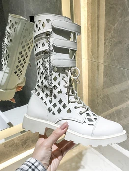 

Martin boots female British style 2020 new autumn fashion wild thick bottom hollow knight boots ladies short boots