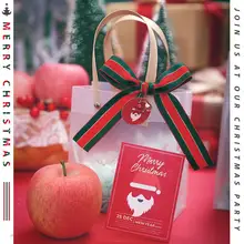

New Gold Foiled Semitransparent Clear Plastic Raffia Ribbon Bowknot Gift Bags with Handles Wedding Christmas Gift Packaging Bags