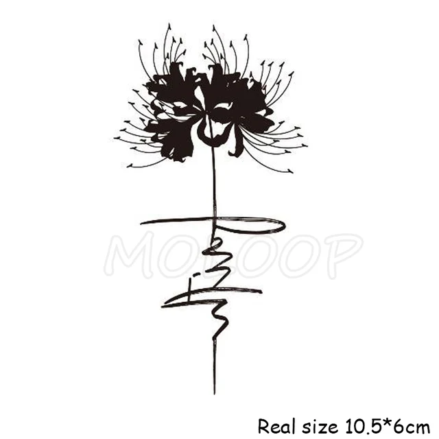 Tattoo Sticker Temporary Flower New Red Spider Snake Lily Small Waterproof Fake Tatto Flash Hand Tatoo For Woman Girl Kid Temporary Tattoos Aliexpress