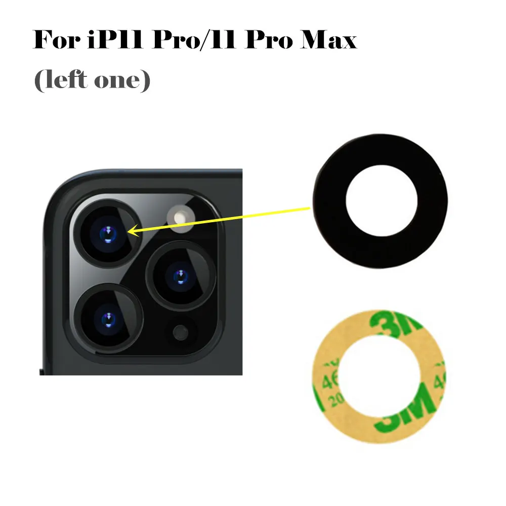 AYJ задняя камера стекло для iPhone 11 Pro Max крышка объектива камеры запасные части с клейкой наклейкой - Цвет: For 11 Pro Max left