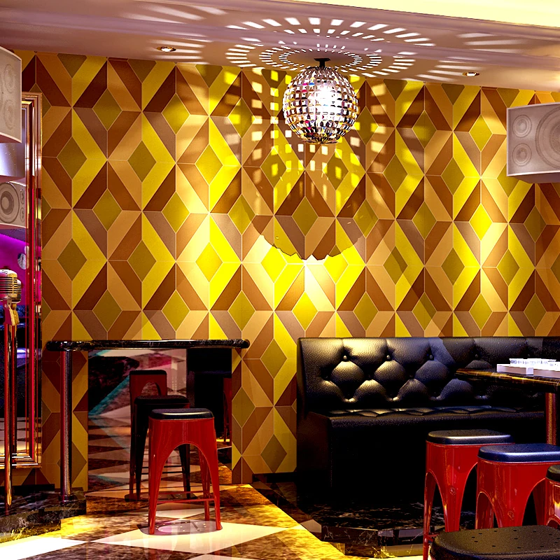 

For Glitter Wallpaper Modern Walls Roll 3d Stereoscopic Geometry Pattern Ktv Bar Background Wall Decor Pvc Waterproof Wall Paper