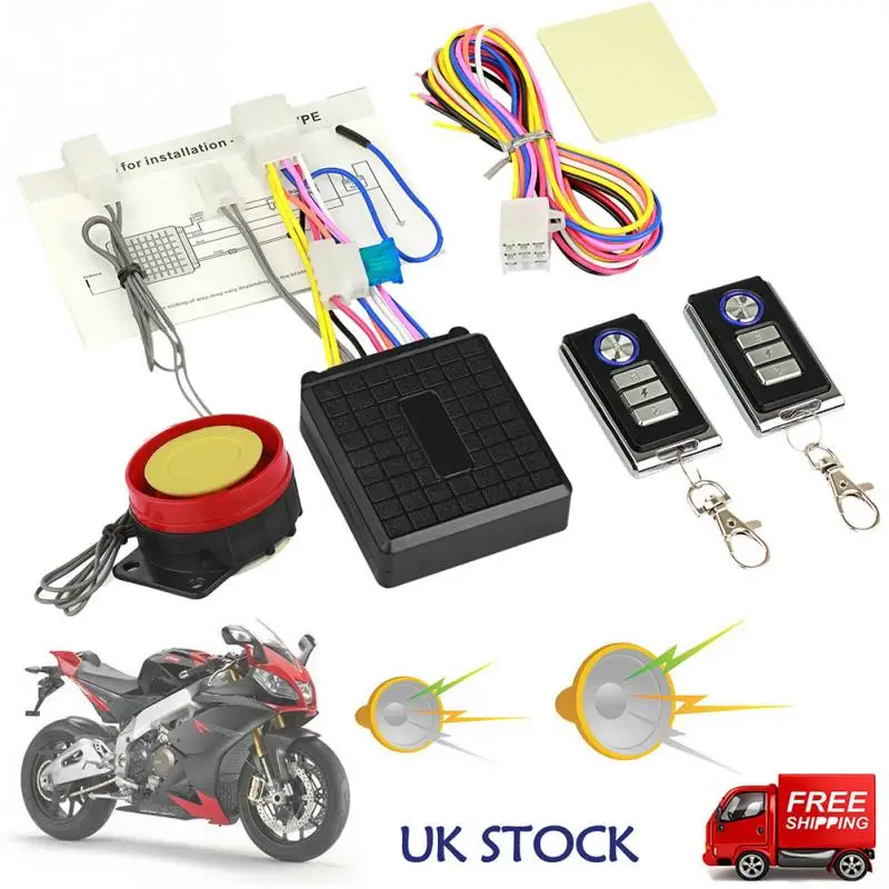 

Anti-theft Burglar Alarm Motorcycle Accessories Remote Control Guarding 6 Sensitivity Levels Setting Built-in Shock Sensor