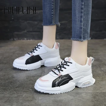 

Women's Sneakers Comfortable Ankle Strap Woman Casual Shoes Shallow Wedge Platform Breathable Women's Sports Jogging Shoes