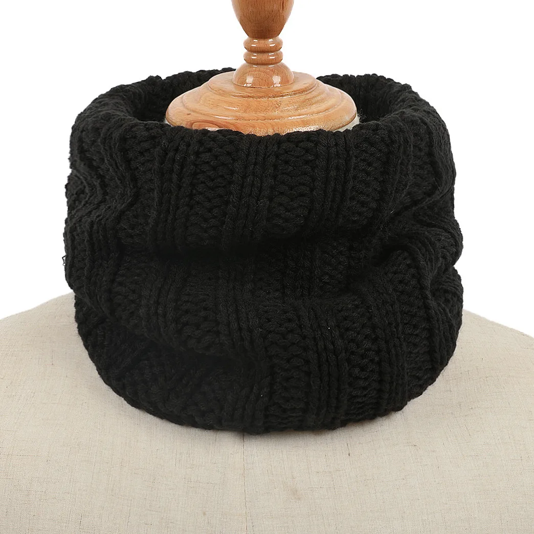 Модная зимняя вязаная манишка шарф для мужчин и женщин зимние теплые кольца круглые шарфы