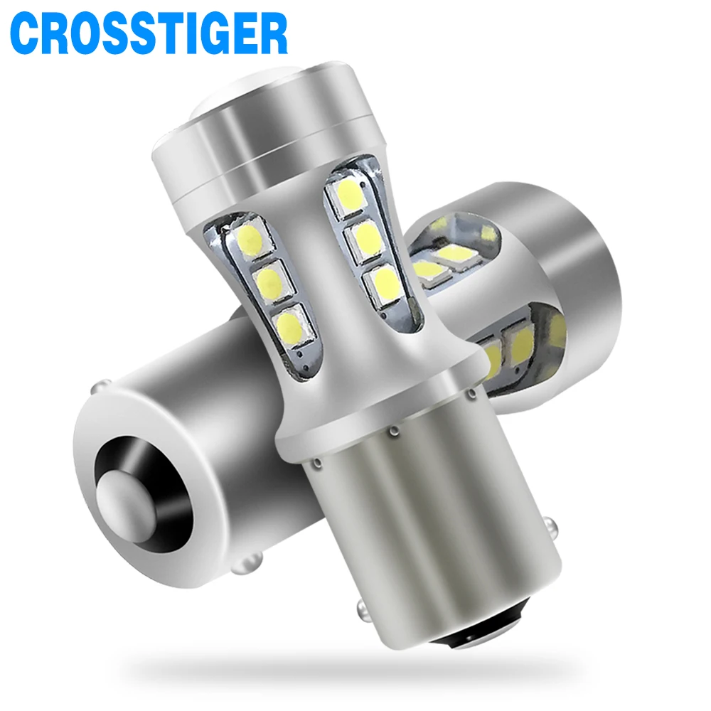 P21W led BAY15D BA15S указатели поворота свет 1156 1157 3030 белый 6000 лм автомобильная