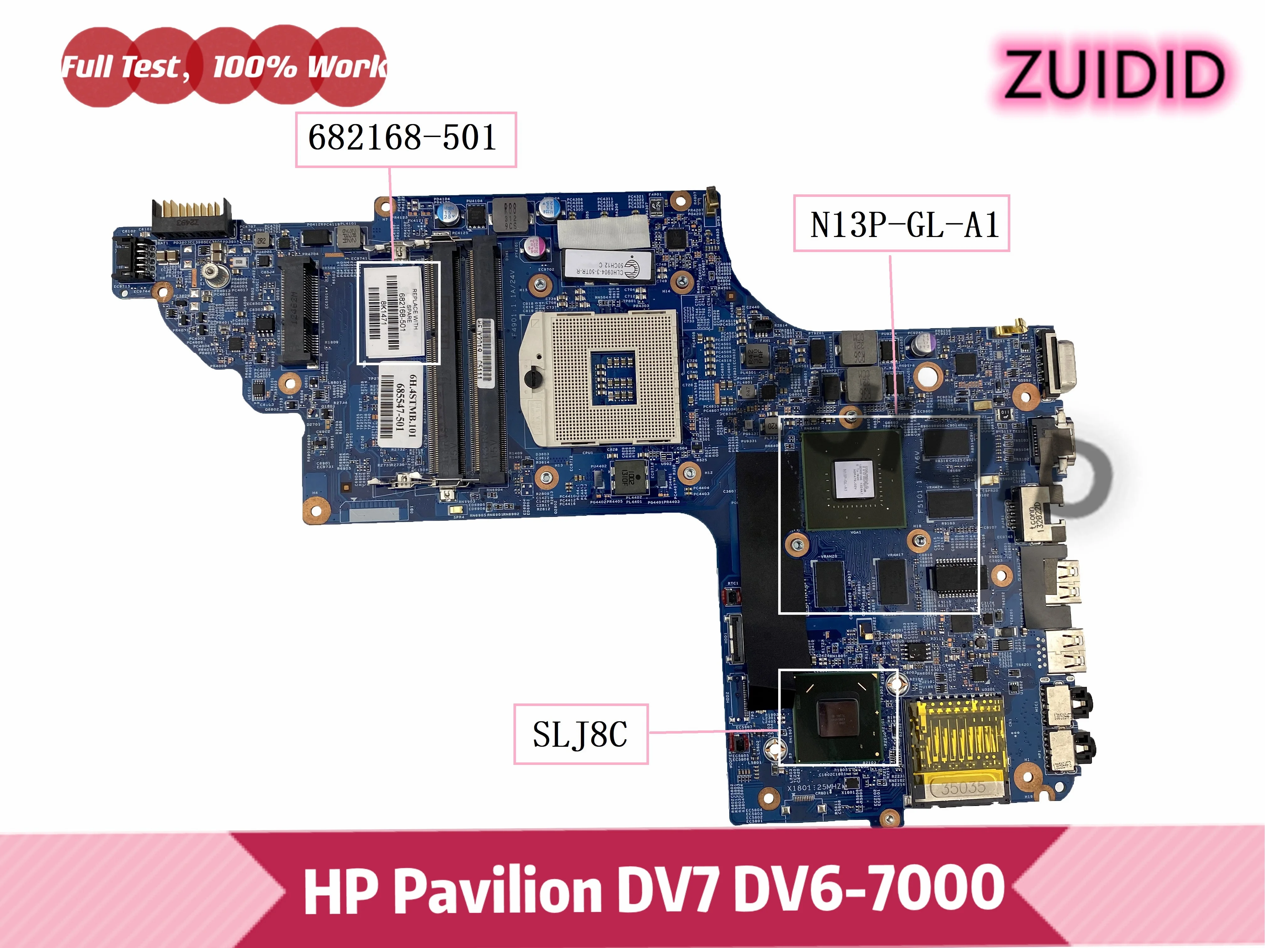 682168 001 682168 501 For HP DV6 DV6 7000 Laptop Motherboard 11254 3 48