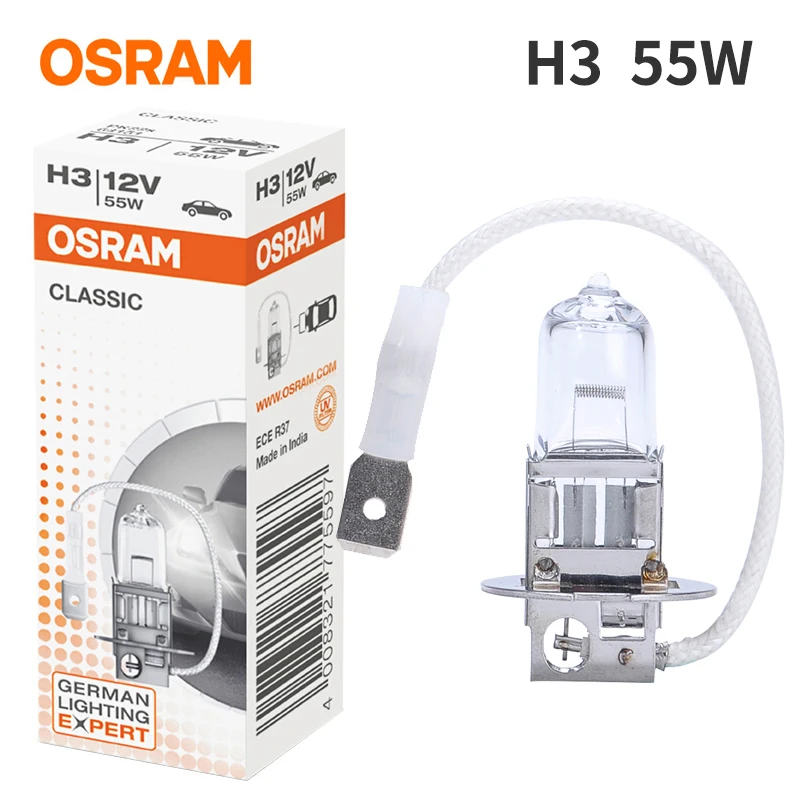 Галогенная лампа OSRAM h7 h4 h1 h3 h11 HB3 HB4, галогенная лампа 55 Вт для автомобильных фар, белая лампа для passat peugeot 307 honda civic vw ford(1 шт - Испускаемый цвет: H3-64151