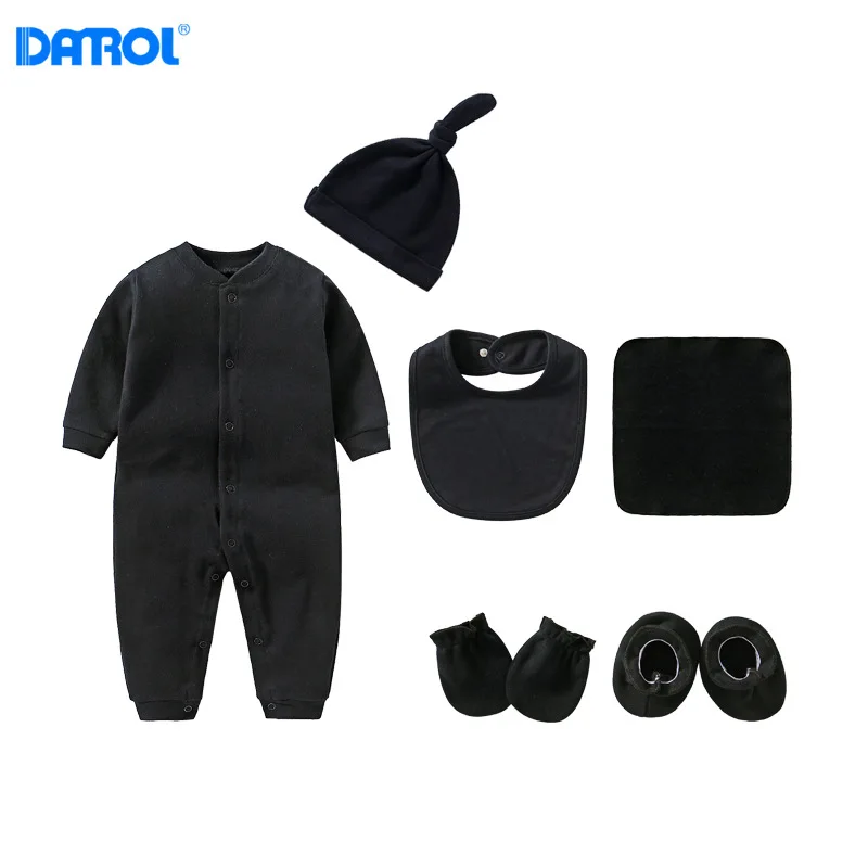 

Newborns Baby Pure Cotton Thoracotomy Long Climbing shou jiao tao Hat Kerchief Bib Combination Baby Underclothes Gift Box Colloc