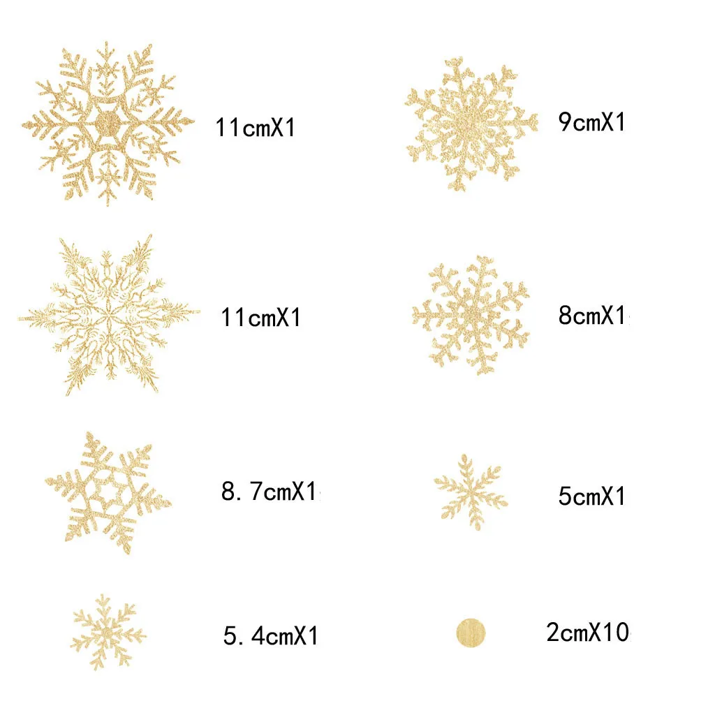 Золотая Снежинка, Электростатическая наклейка на окно, для детской комнаты, Рождественская ПВХ Наклейка на стену, s, домашние наклейки, украшение, новогодние обои, 24