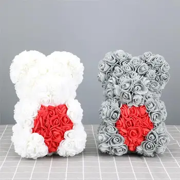 

23cm PE Foam Durable Fluffy Bubble Bear Preserved Flower Rose Artificial Flowers Hand-made Valentine Birthday Present