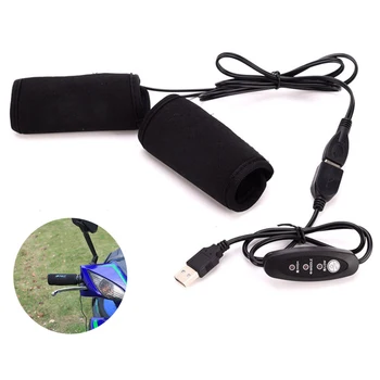 

Universal Motorcycle Handlebar Grips USB Power Heated Wrap Handle Bar Heater Warmer Scooter Winter Hot Wire Grip Removable
