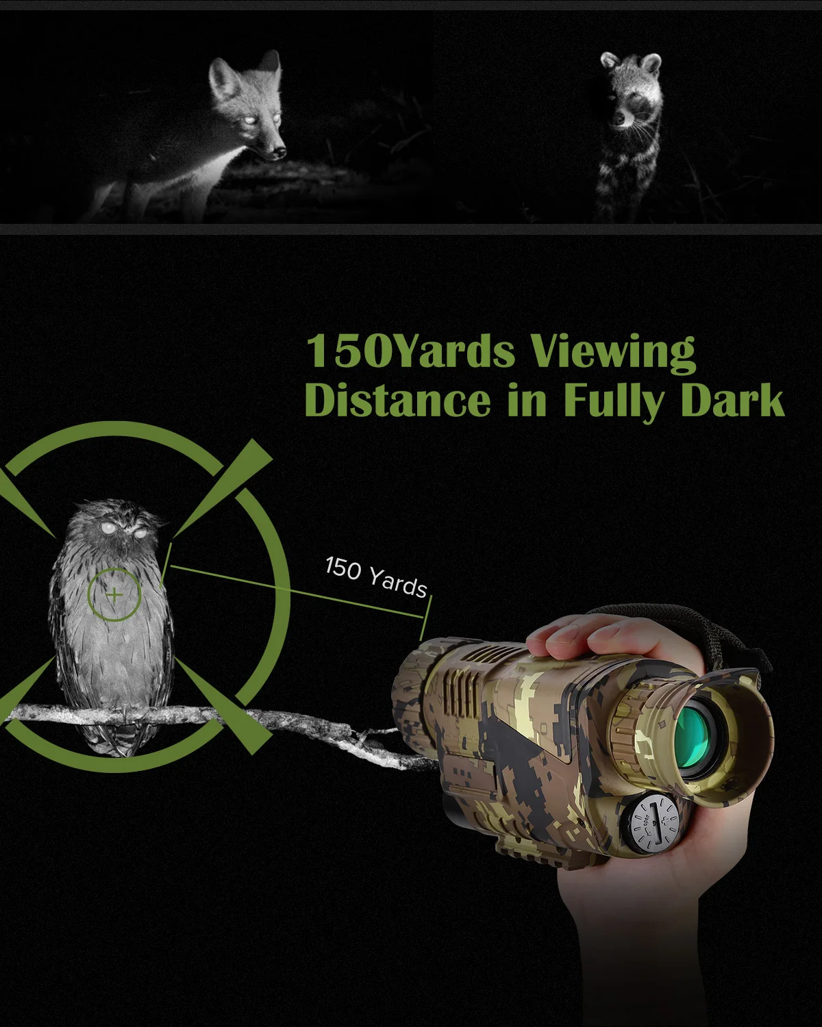 - Night Vision Monocular Binoculars 16G Infrared Digital Telescope 5x8 Optics Scope Photo Video Recording Outdoor Hunting Camera