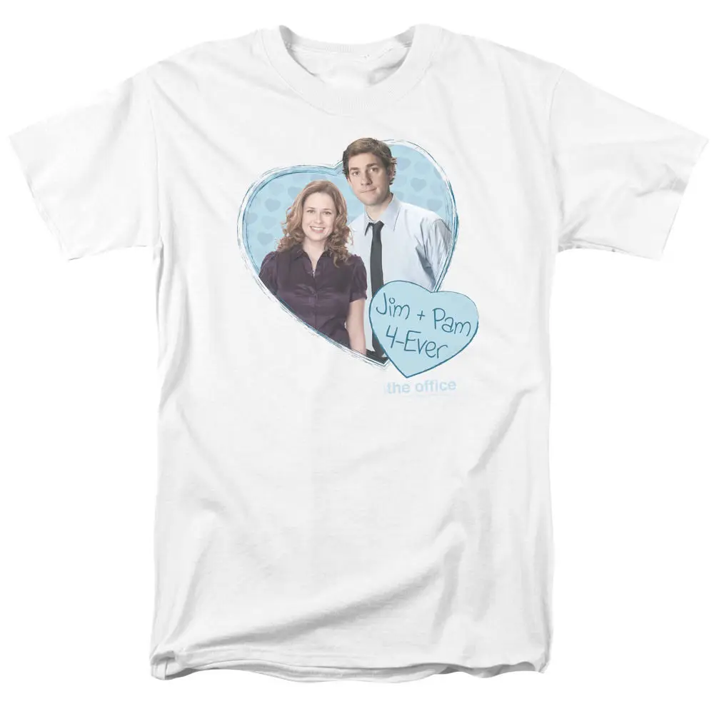 The Office Jim &amp Pam 4 Ever TV Show T-Shirt Sizes NEW Cool Casual pride t shirt men Unisex New Fashion tshirt free shipping | Мужская