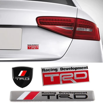 

1 piece Aluminum Alloy Emblem for Toyota Racing TRD Tundra Yaris Corolla Prado Land Cruiser Camry Hiace 4Runner Exterior Sticker