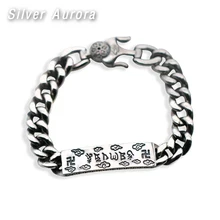 Браслет 925 стерлингового серебра в этническом стиле буддийские сердце браслет с символом сутры браслет Для мужчин Для женщин подарок на год, хорошее ювелирное изделие