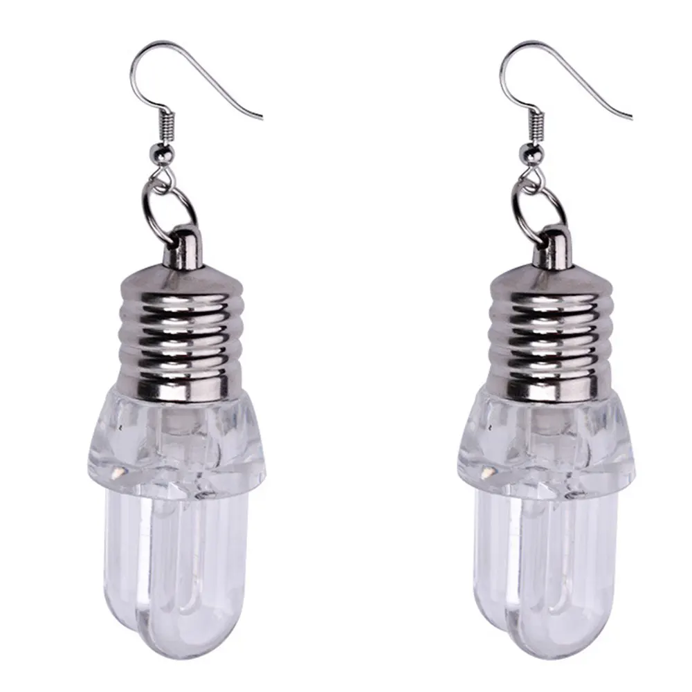two light bulb Серьги крутые лампочки Подарки Серьги гвоздики светящиеся пластиковые ночные Подвеска для ушей интересные Девушки Дамы - Окраска металла: two light bulb