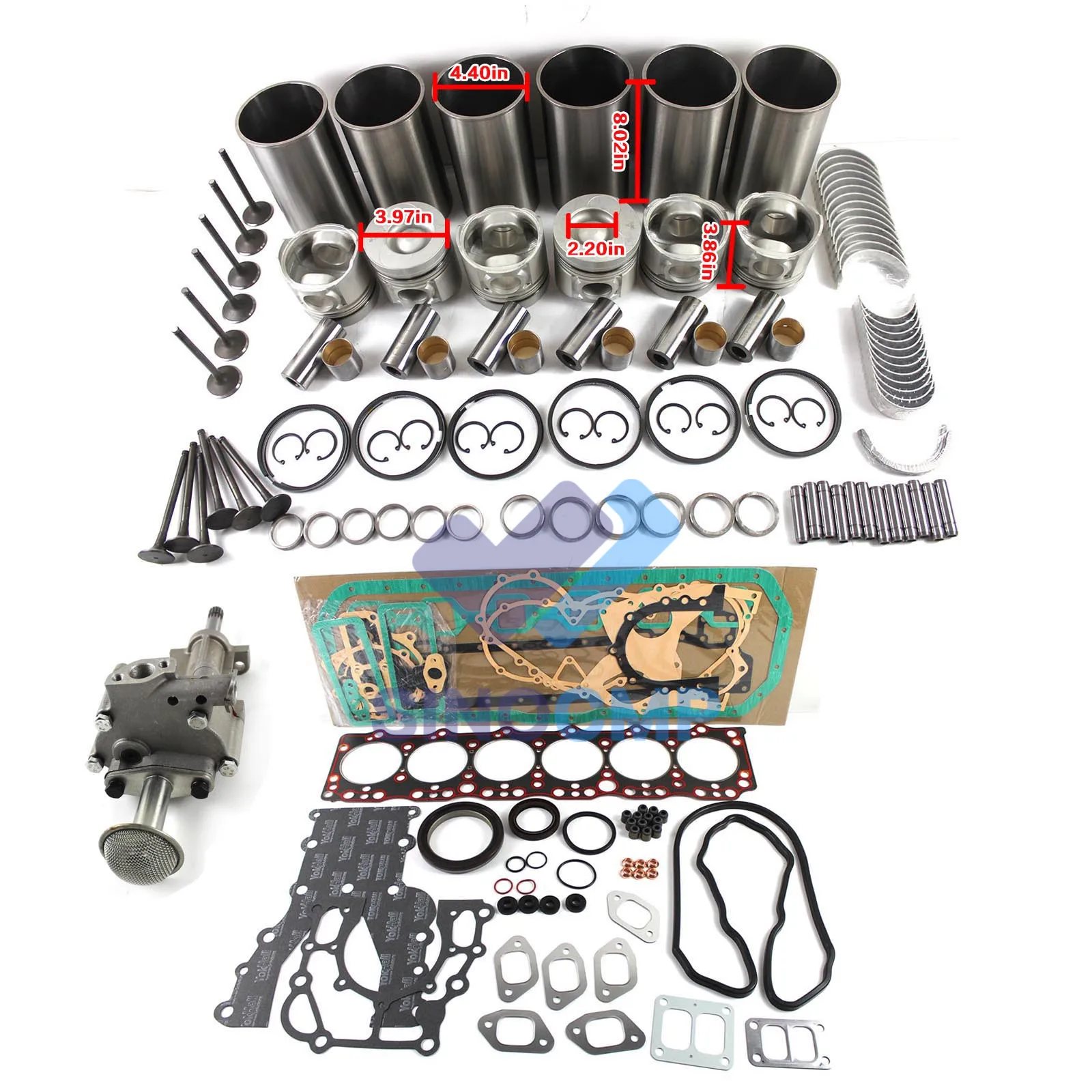 

DB58 DB58T DB58TIS Engine Rebuild Kit & Oil Pump For Doosan Daewoo S225LC S130LC