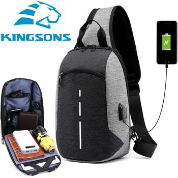 

Travel Chest Men's Bag Pack With USB Interface Casual Shoulder Bag For Men Large Capacity Multifunction Crossbody Bags New 2020