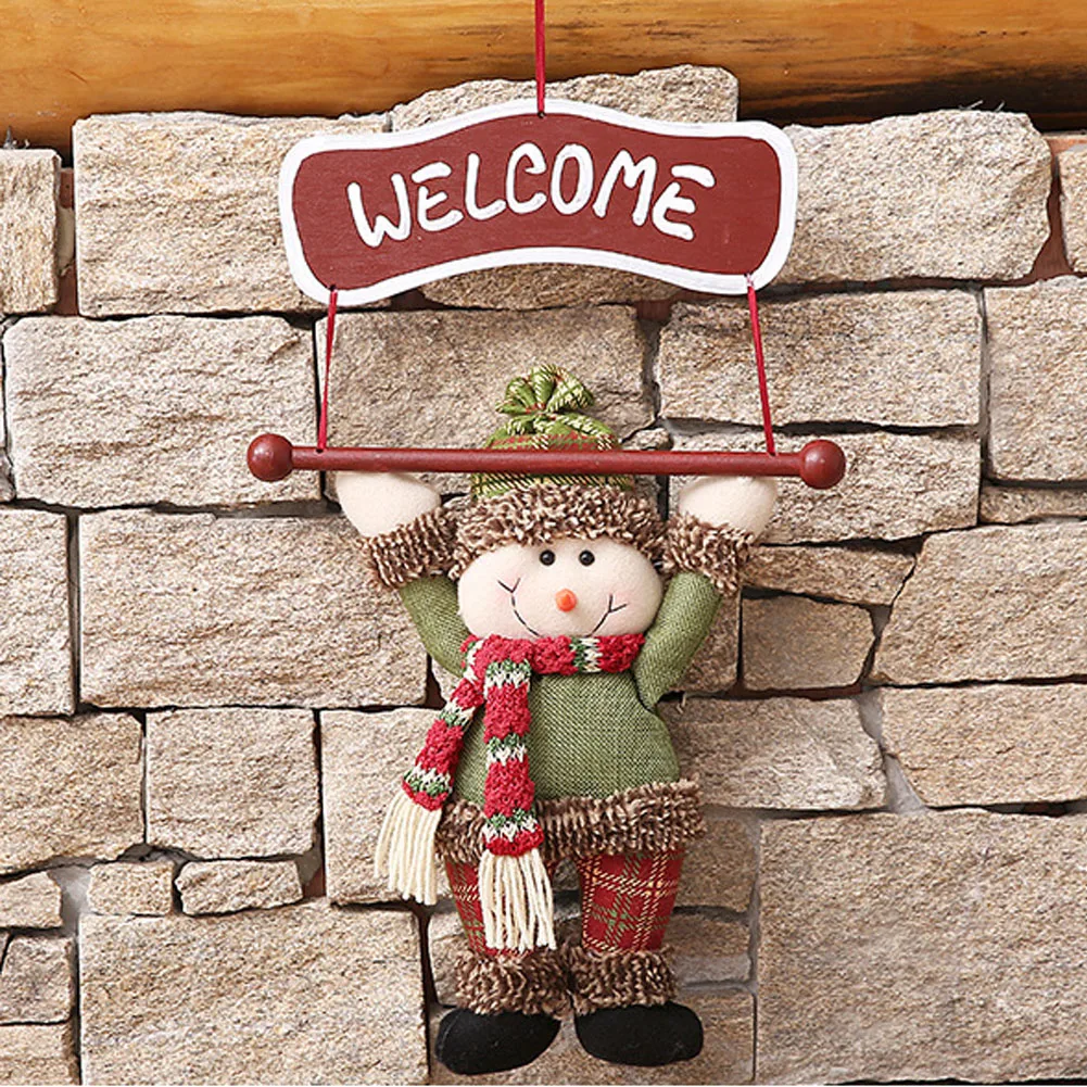 

Window Santa Claus Welcome Sign Home Hanging Snowman Party Decor Christmas Tree Christmas Trees Shop Door Pendant Ornaments Cafe