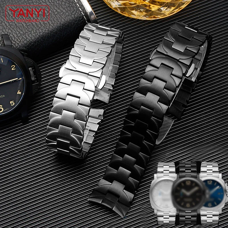 Ремешок для часов из нержавеющей стали 316L 24 мм ремешок Panerai PAM111 PAM441 изогнутый