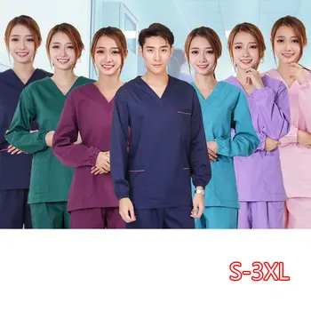 

Split Suit Clothes Surgical Cotton Men And Women Scrub Sets Polyester Long-sleeved Hand-washing Twill