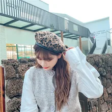 Unisex winter hat Headgear Leopard Print Warm Hat For Men Ear Warm Hat sombrero mujer berets caps for women for winter french