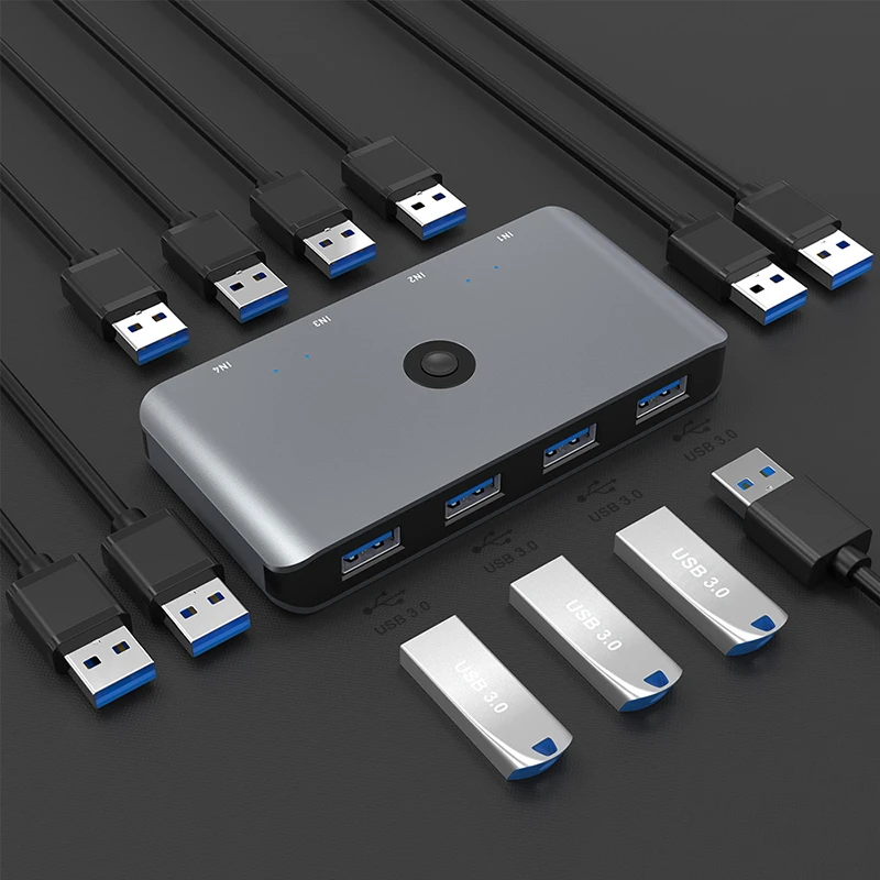 4x4 USB совместный коммутатор 3 0 4 порта для клавиатуры мыши принтера монитора 2