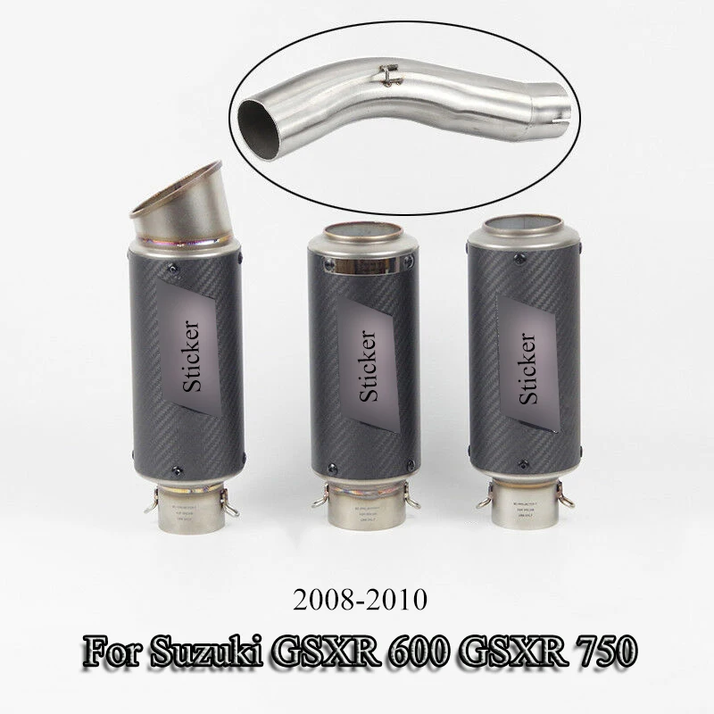 

Slip On For Suzuki GSXR 600 750 2008-2010 Motorcycle Exhaust Muffler Modified 51mm Muffler TIPS Mid Pipe DB Killer Moto Recape