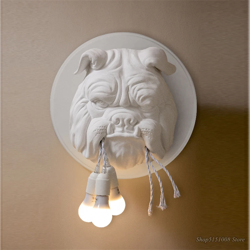 Resin Animal Dog Wall Lamp Living Room Decoration Corridor strange Home Decor Lighting Designer Ktv Bulldog Wall Lights for Home