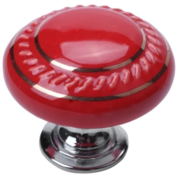 

Red 10PCS Retro Simple Style Round Ceramic Door Knob Handle Pull Knobs Door Cupboard Locker for Drawer,Cabinet,Chest, Bin, Dress