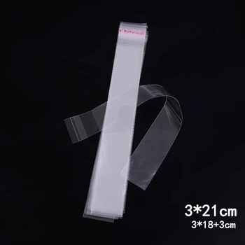 

1000pcs 3*21cm Clear Packaging Bag Self Adhesive Bag Plastic OPP Pack Jewelry Cloth Sock Bag Gift Pen Slender Bag Kitchen Decor