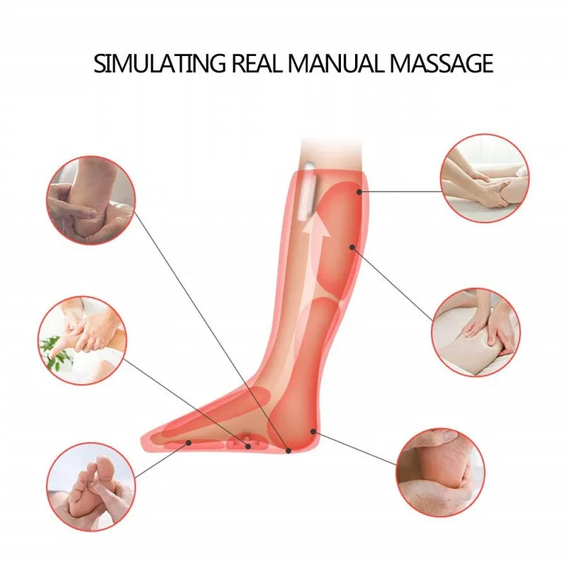 Air Compression Leg Massager With Warm Heating Function Promote Blood Circulation Electric Leg Massage Calf Arm Boot Socks Relax
