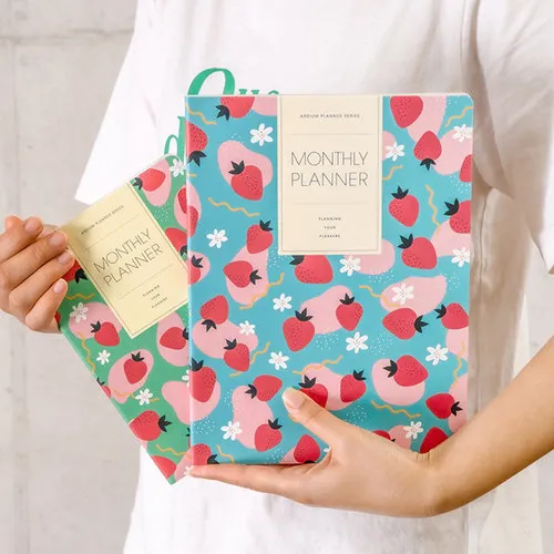 Sweet Flower Monthly Planner Agenda Book 25.3*18.7cm 64P Colorful Month Plan Book Free Shipping