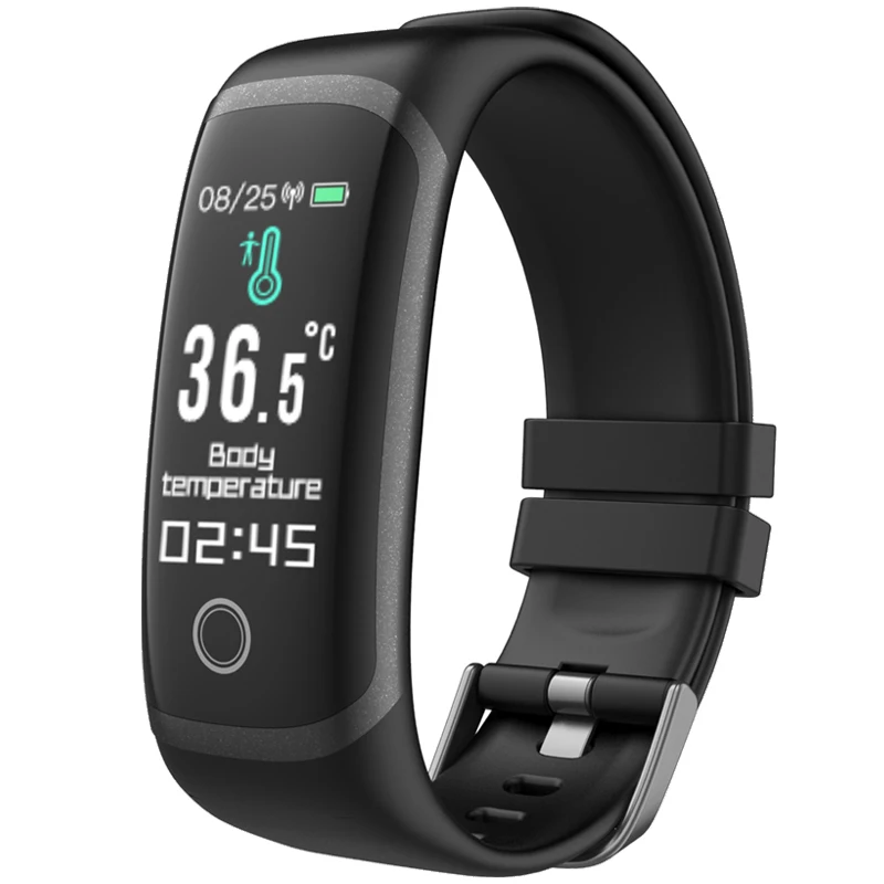 2020 Body Temperature Smart Fitness Bracelet Sport Smart Band Watch Ip67 Waterproof Pedometer Fitness Tracker Blood Pressure 