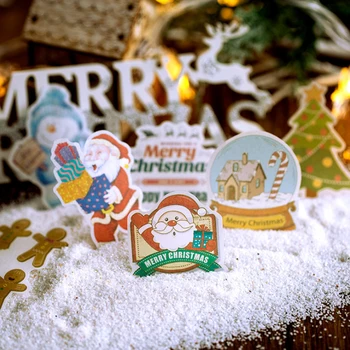 

60pcs/lot Cute Merry Christmas Series Decoration Mini Stickers Adhesive Stickers DIY Diary Stickers Children Gift