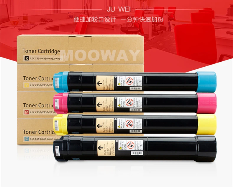 4pcs Compatible color toner cartridge for Lexmark C950 C952 X950 X952