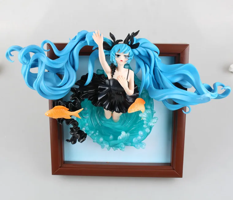 

Anime 35cm Deep Sea Photo Frame Girl Hatsune Miku WF2014S Virtual Diva MIKUGK PVC Model Action Figure Toys Gift