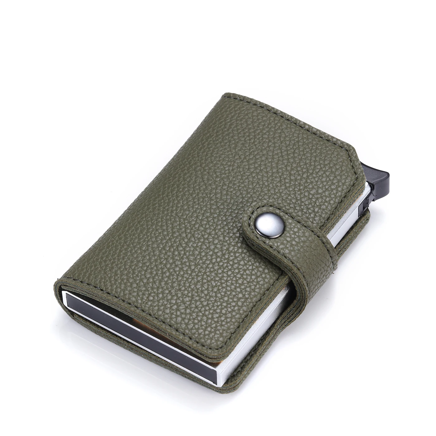 BISI GORO RFID Противоугонный металлический алюминиевый кошелек минималистичный банковский держатель для карт мини мужской и женский черный бизнес чехол для кредитных карт