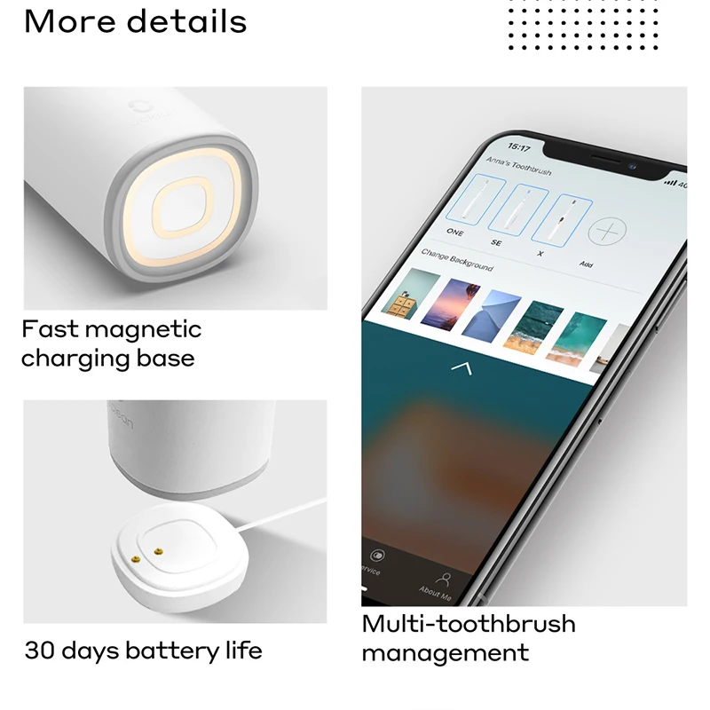 Oclean Z1 Electric Toothbrush Rechargeable Sonic Electric Toothbrush APP Control IPX7 Waterproof Ultrasonic Automatic Dental Oclean Z1 Electric Toothbrush Rechargeable Sonic Electric Toothbrush APP Control IPX7 Waterproof Ultrasonic Automatic Dental