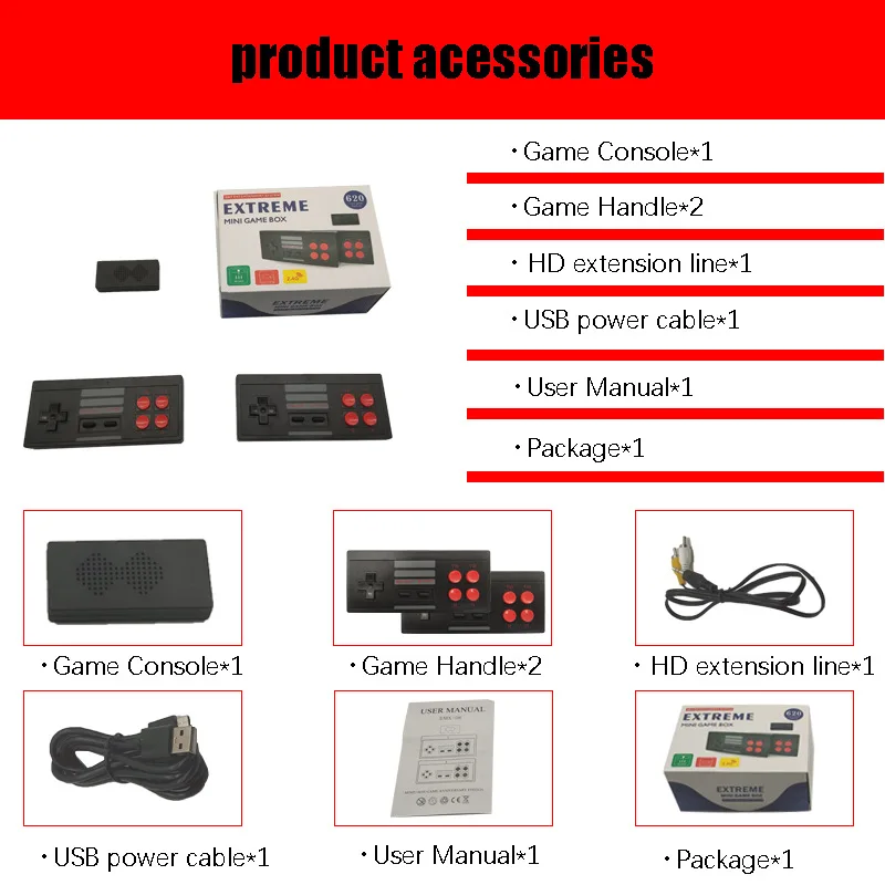 קנו משחקי וידאו Newest Video Game Console 6 U Stick Extreme Mini Game Box Built In 6 Games With Wireless Controllers U Box