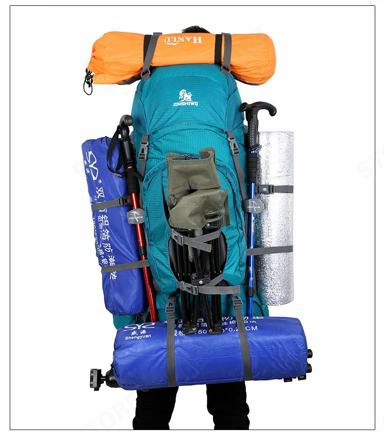 80L Large Capacity RucksacksOutdoor Backpack Climbing Backpacks Hiking Big Sport Bag Travel Bag Mountain Men Waterproof  Bags