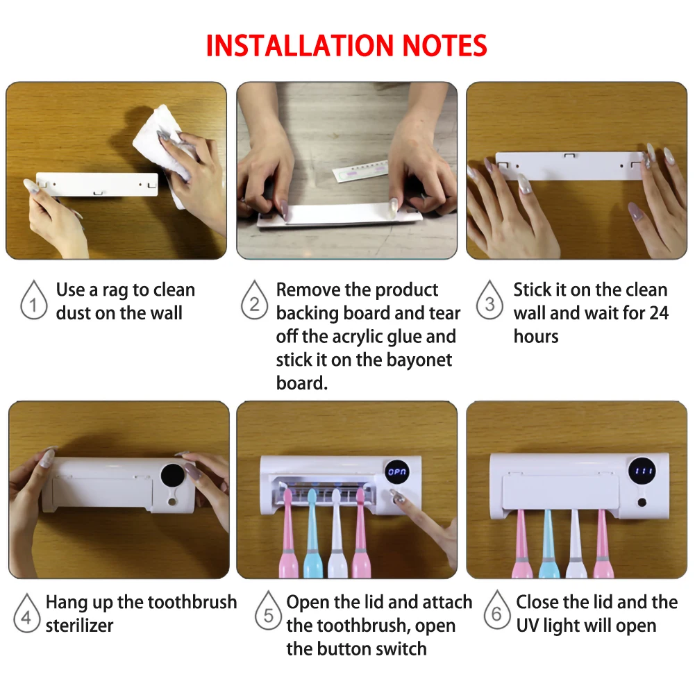 2 in 1 UV Light Ultraviolet Toothbrush Sterilizer Toothbrush Holder Automatic Toothpaste Squeezers Dispenser Home Bathroom Set 2 in 1 UV Light Ultraviolet Toothbrush Sterilizer Toothbrush Holder Automatic Toothpaste Squeezers Dispenser Home Bathroom Set