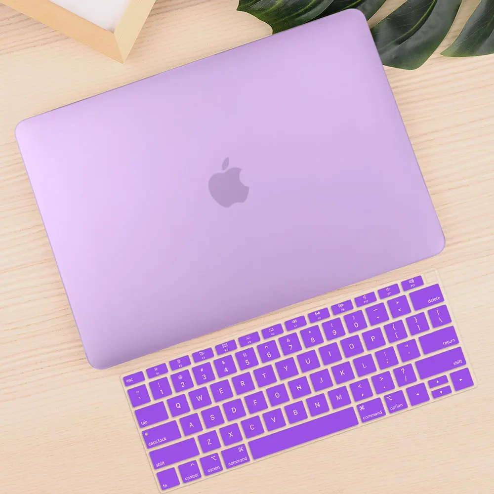 Для Macbook Air retina 11 12 13," кристально чистый чехол для Macbook Air Pro 13 15 16 Touch Bar/Touch ID A1932 A2159 A2141 - Цвет: Matte purple