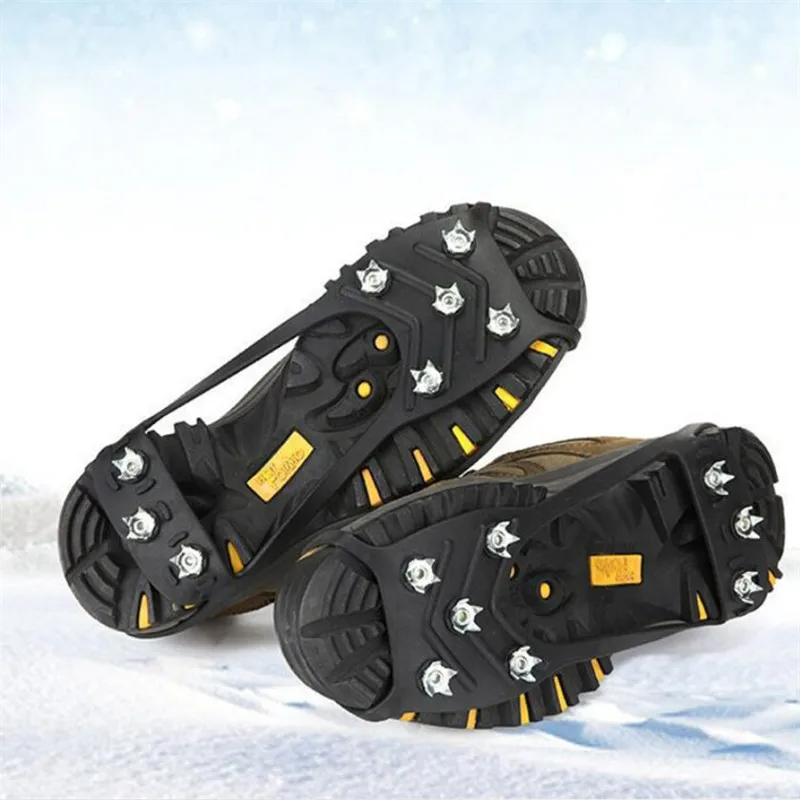 1Pz 12 Diente Crampones Antideslizante Zapatos Nieve Hielo para Camping Escalada 