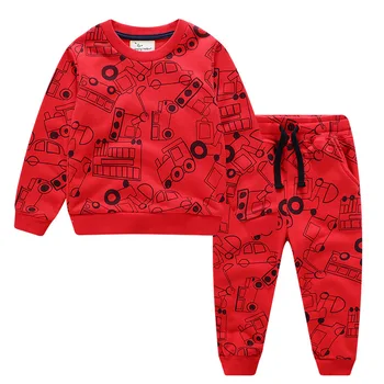 

Kids Boys Sets Cotton Home Wear Suits Autumn Boys Sport Style Long Sleeve Cartoon Pullover Tops+pants 2pcs Children Clothing