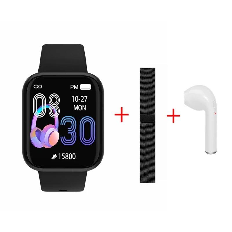 Bluetooth Смарт часы Ip67 Водонепроницаемый для женщин/мужчин спорт фитнес трекер Smartwatch для Xiaomi Iphone PK B57 IWO 8 pro P70 - Цвет: pink-1
