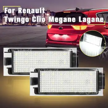 

2X Car LED Number License Plate Lights For Renault Twingo Clio Espace Megane Kombi 5D Laguna Velsatis Master Captur